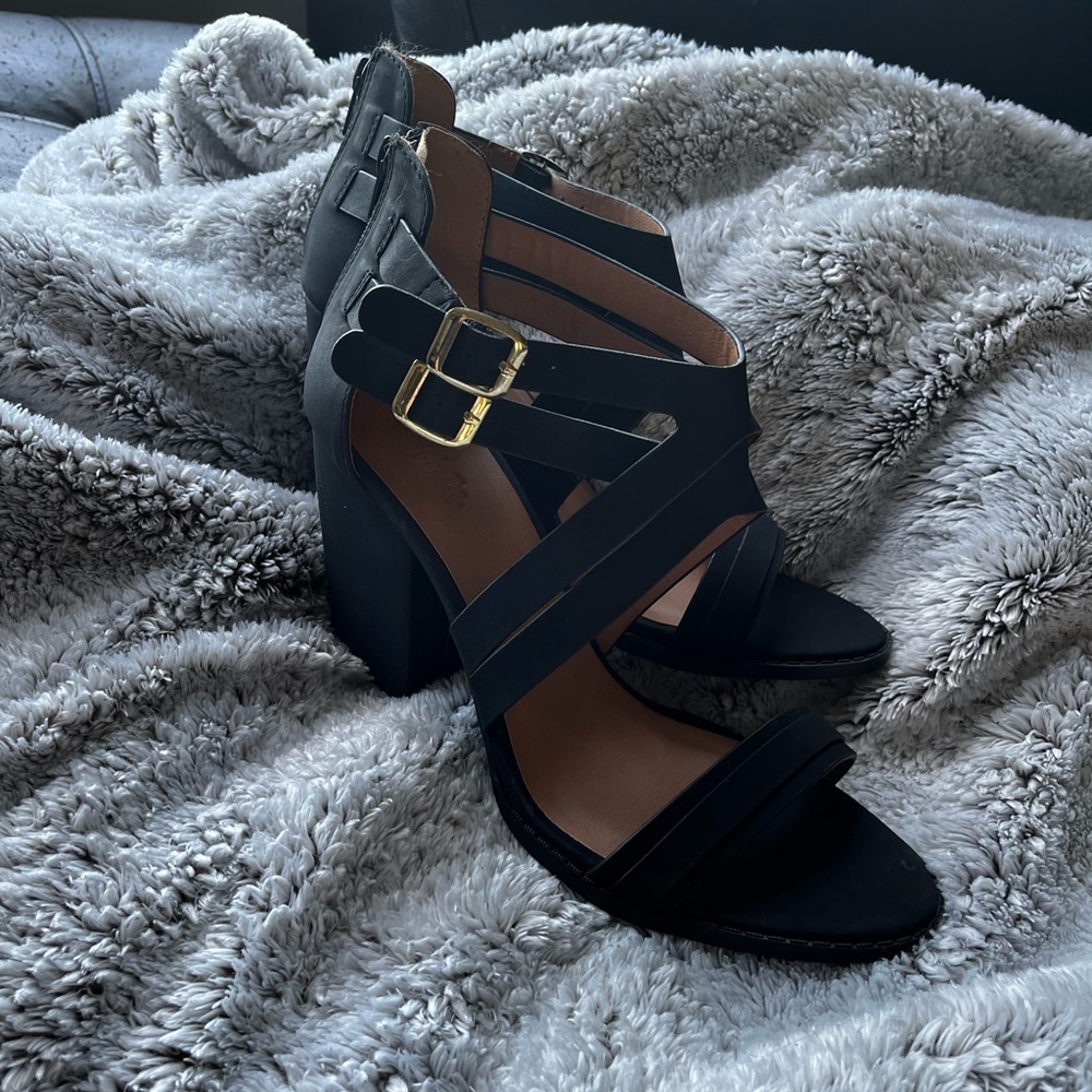 Charlotte Russe Black Strappy Heels